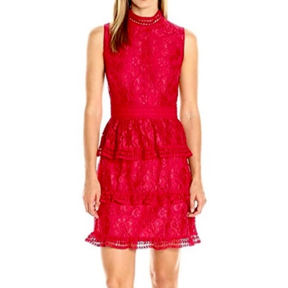 CeCe red lace dress